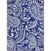 Tropical Paisley Blue Outdoor / Indoor Patio Area Rug 4 x 6 4 x 6