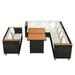 vidaXL 5 Piece Garden Lounge Set with Cushions Poly Rattan Black 43002
