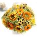 iOPQO Home Decor Artificial Flowers 5 Heads Beauty Sunflower Artificial Silk Flower Bouquet Home Floral Decor Room Decor