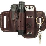 Sheath Flashlight Holster Leather Pouch For Belts Also Fits Knife Keys - Compatible With Full Size Leatherman Gerber s