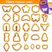 Xinhuadsh 25 Pcs Polymer Clay Cutters Rich Irregular Patterns Multifunctional Easy Release Clay Earring Mold for Beginners