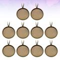 round trays 10PCS 18mm DIY Time Bezel Tray Pendant Vintage V-shaped Hanging Ring Tray Pendants DIY Round Shape Trays Pendant Creative Copper DIY Tray Pendants for DIY Crafts Jewelry Making Use (Anci
