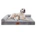 SheSpire Bolster Dog Bed for Extra Large Dogs Memory Foam Orthopedic L-Shape Dog beds with Removable Washable Cover Cozy Plush Dog Sofa pet Bed with Waterproof Lining and Nonskid Bottom