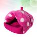 pet bed house Winter Pet Sleep Bed Warm Cotton Pet House Bed Pet Supplies for Hamster (Pink)