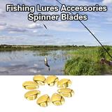 Kaesi 50Pcs Spinner Blades Bright Color Easy Spin Smooth Finish Wide Applications Anti-rust Fishing Attractor Compact Fishing Spoon Spinner Blades Fishing Equipment Golden