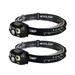 XPE COB LED Headlamp 2pcs Red Flash Light USB XPE COB LED Headlamp Motion Sensor Head Lamp Bike Headlight Fishing Flashlight Torch Hunting Camping (Black)