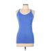 Champion Active Tank Top: Blue Solid Activewear - Women's Size Large