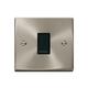 Satin / Brushed Chrome 10A 1 Gang 2 Way Light Switch - Black Trim - SE Home