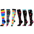 6-Pairs of Women's Compression Socks - 2 Sizes