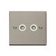 Stainless Steel Twin Isolated Coaxial Socket - White Trim Se Home