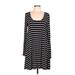 Garage Casual Dress - Shift Scoop Neck Long sleeves: Black Stripes Dresses - Women's Size Large