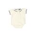 First Impressions Short Sleeve Onesie: White Print Bottoms - Size 24 Month