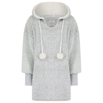 Loungewear Women's Charl Soft Frosted Fleece Chunky Loungewear Pullover Hooded Top in Grey / S/M - Tokyo Laundry