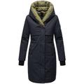 Kurzmantel NAVAHOO "Snowelf", Damen, Gr. M (38), blau (navy), Obermaterial: 45% Baumwolle, 55% Nylon, Futter: 100% Polyester, Wattierung: 100% Polyester, Ärmelfutter: 100% Polyester, casual, gerade knielang, Langarm Ärmel ohne Ärmelschlitz...