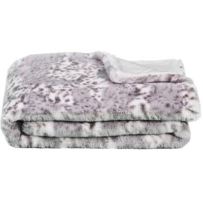 Wohndecke STAR HOME TEXTIL "Irbis", grau (grau weiß), B:150cm L:200cm, Wohndecken, im Leoparden-Look, 150x200 cm Image