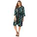 Plus Size Women's 2-Piece Duster Jacket Dress by Jessica London in Frost Teal Paisley (Size 22 W)