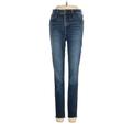 Abercrombie & Fitch Jeggings - Mid/Reg Rise Skinny Leg Boyfriend: Blue Bottoms - Women's Size 00 - Sandwash