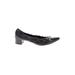 AGL Heels: Slip On Chunky Heel Classic Black Solid Shoes - Women's Size 39.5 - Pointed Toe