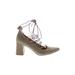 Chinese Laundry Heels: Pumps Chunky Heel Casual Gray Print Shoes - Women's Size 6 - Pointed Toe