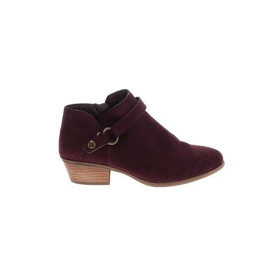 G.H. Bass & Co. Ankle Boots: Burgundy Print Shoes - Women's Size 7 - Almond Toe