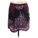 Anthropologie Casual A-Line Skirt Knee Length: Black Paisley Bottoms - Women's Size 4 - Print Wash