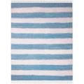 Teppich MY HOME "Benja" Teppiche Gr. B/L: 140 cm x 200 cm, 10 mm, 1 St., blau (hellblau, weiß) Baumwollteppiche