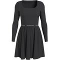 Skaterkleid CALVIN KLEIN JEANS "LOGO ELASTIC LONG SLEEVE DRESS" Gr. XXL (44), N-Gr, schwarz (ck black) Damen Kleider Freizeitkleider