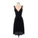 Treasure & Bond Casual Dress - A-Line Plunge Sleeveless: Black Print Dresses - Women's Size X-Small