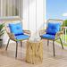 Balconera 2 - Person Wicker Seating Group Set 3 Piece w/ Cushions Metal in Brown | Outdoor Furniture | Wayfair SHFTPLPB0149-2