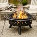 George Oliver Jullianne 24" H x 35" W Steel Wood Burning Outdoor Fire Pit Steel in Black/Brown/Gray | 24 H x 35 W x 35 D in | Wayfair