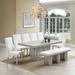 Red Barrel Studio® Elegant Dining Set w/ Rectangular Table, Bench, & Parson-Style 6-Chairs Wood in Brown/Gray | Wayfair