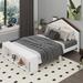 Gracie Oaks Sholes Full Size House Platform Bed w/ LED Lights Wood in White | 39.4 H x 58.5 W x 87.5 D in | Wayfair