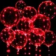 Ballons Bobo transparents lumineux à LED rouges ballons à bulles lumineuses Noël Saint Valentin