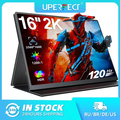 UPERFECT-Moniteur de jeu portable 16 "2K 2560x1600 16:10 100% SRGB 500CD/m² 120Hz affichage