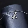 10 colliers ancre en acier inoxydable pendentif marin tendance bijoux simples cadeau vente en