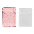 H7EA Glitter Cigarette Box Plastic Cigarette for Case Lipstick Lighters Storage Pocke