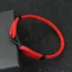 Bracelet à corde réglable Unique unisexe boucle d'aventure en plein air noire Bracelet rouge