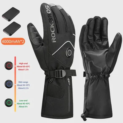 ROCKBROS-Gants de moto à écran tactile gants métropolitains d'hiver gants de cyclisme chauffants