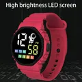 Montre numérique multifonction étanche pour enfants montre-bracelet LED en silicone sport pour