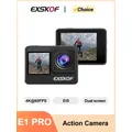 Caméra d'action 4K 60FPS EXSKOF E1 PRO WIFI Zoom 4x caméra étanche pour casque de vélo de moto