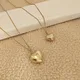 Collier pendentif coeur doré 3D beau matériau en cuivre 600 bijoux hiver nouveau produit 1 PC