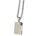 Zkd collier pendentif musulman Allah quatre Qul suras en acier inoxydable breloque islamique coran