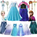 Disney-Robe de princesse reine des neiges pour filles Elsa Anna Frozen Py Playing Carnaval