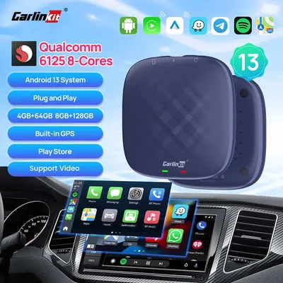 Carlinkit-Android 13 Tv Box CarPlay Auto Netflix IPTV Spotify prometteur Sans fil QCM665 4G