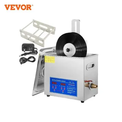 VEVOR-Nettoyeur de disques vinyles à ultrasons appareil ménager 180W avec séchage T1