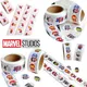 500pcs/roll Marvel Spiderman Sealing Stickers Cartoon Comics Avengers Sticker Children Pupil Reward