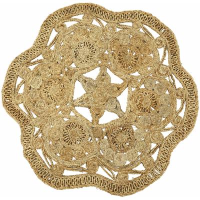 Sisalteppich CARPETFINE "Juteteppich Paul", beige (natur), H:13mm Ø:150cm, Jute, Teppiche, natürliches Pflanzenmaterial von Hand gewebt, Boho Style Image