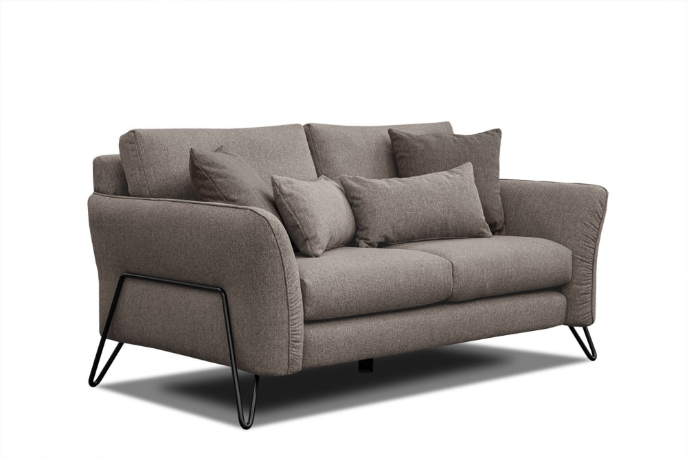 Canapé droit 2 places tissu taupe