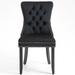 Velvet Upholstered Dining Chairs with Button Tufted Back and Nailhead Trim (Set of 2) on Solid Wood Legs