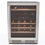 Avanti ELITE Series Wine Cooler, 47 Bottle Capacity, in Stainless Steel with Wood Accent Shelving